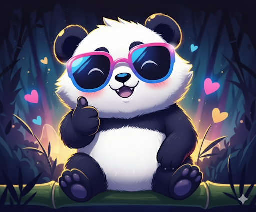 Panda con gafas de sol